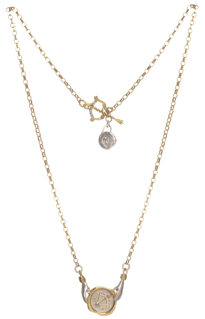 Small Sagittarius Zodiac necklace by Jessica de Lotz and Louise Androlia. Click to read more!