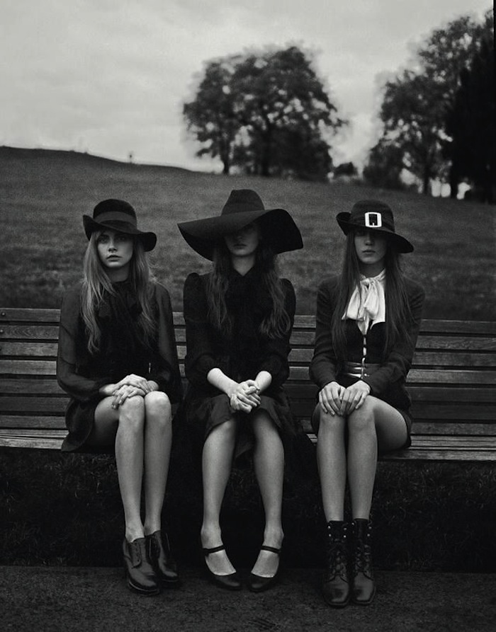 Cara and her coven, photographed by Richard Bush for i-D magazine. Read more at TheNuminous.net!