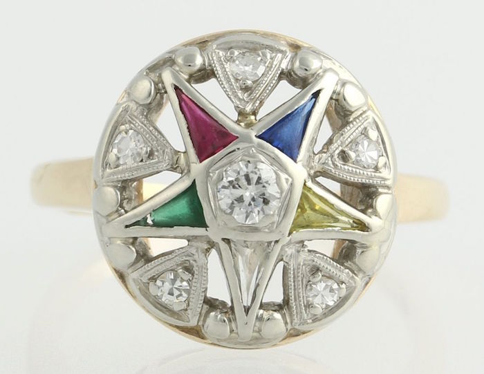 Vintage Order of the Eastern Star ring