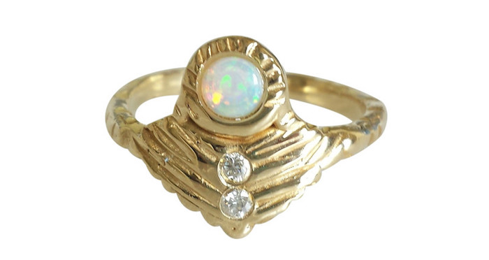 Journey Shield ring, $1025, Communion by Joy on The Numinous