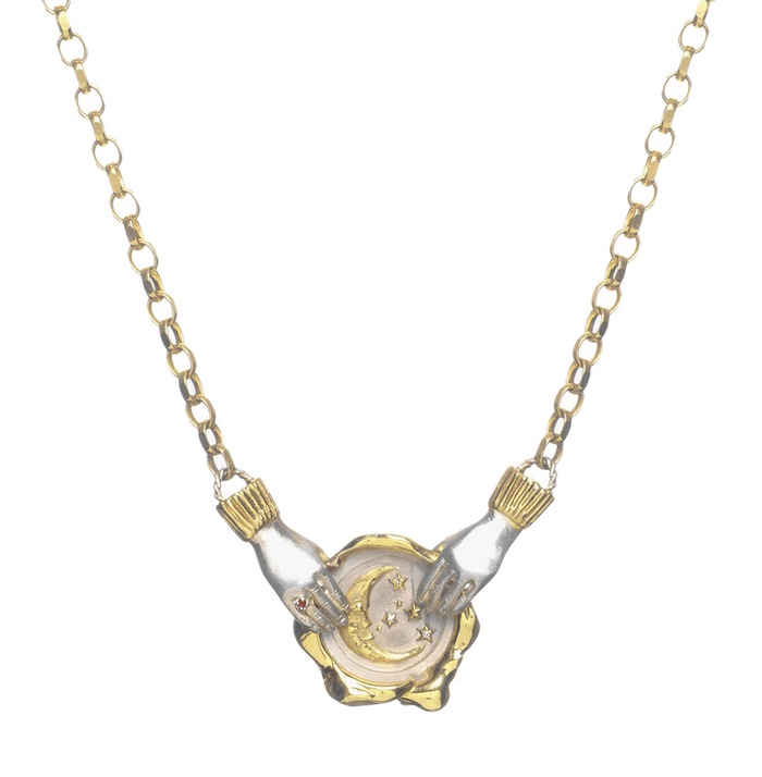 Moon seal necklace, from $665, Jessica De Lotz x Louise Androlia on The Numinous