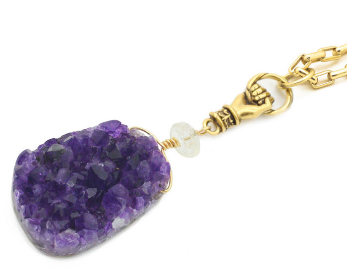 Amethyst pendant, $185, Pound Jewelry