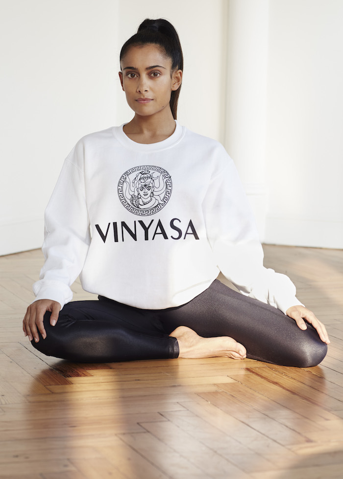 Shona Vertue white vinyasa sweatshirt on The Numinous