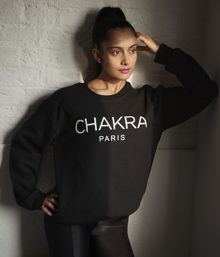 Shona Vertue black chakra sweatshirt on The Numinous