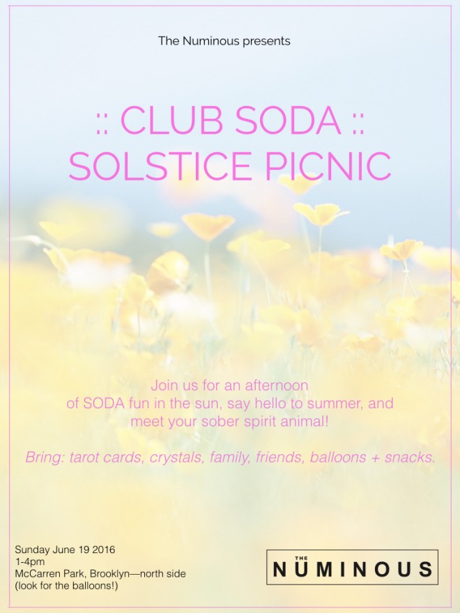 club soda summer solstice picnic on the numinous inner work break