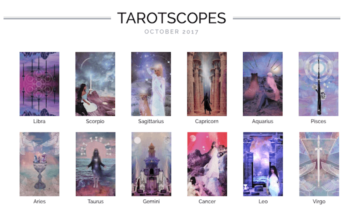 numinous monthly tarotscopes october 2017 numinous tarotscopes ruby warrington lindsay mack material girl mystical world starchild tarot