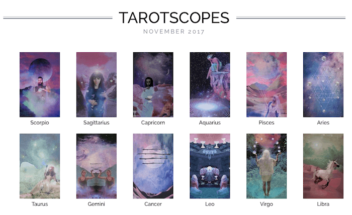 numinous tarotscopes november 2017 lindsay mack ruby warrington material girl mystical world